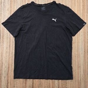 Puma XL‎ Mens Black V-neck Short Sleeve Cotton Blend T-shirt